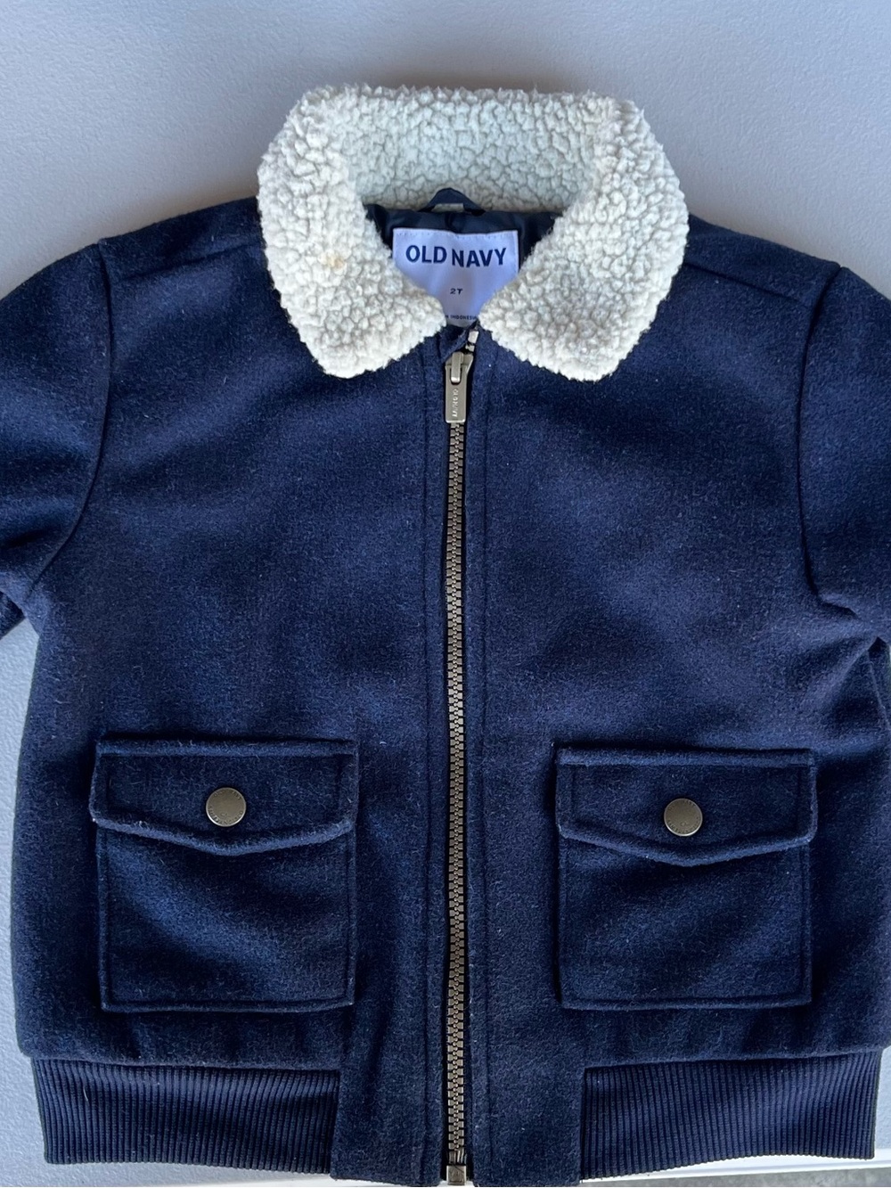 2T Old Navy Boys Navy Sherpa Collar Jacket
